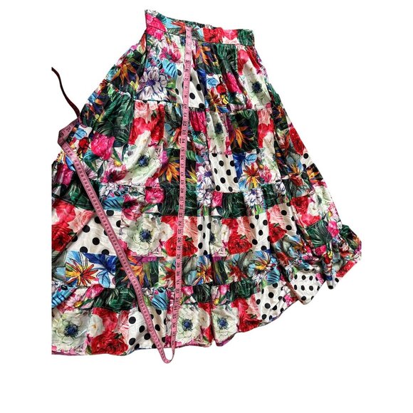 L’ atiste  Floral & Polka Dot Patchwork lined Maxi Skirt XL Feminine Cottage - Picture 4 of 11